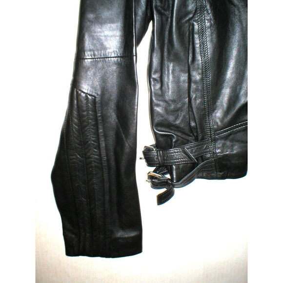 New NWT Mens Designer Slate & Stone Leather Shearling Moto Jacket XL Black Silve - Picture 7 of 7